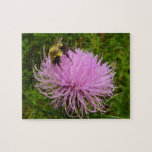 Bee on Thistle Flower Nature Jigsaw Puzzle