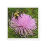 Bee on Thistle Flower Nature Napkins