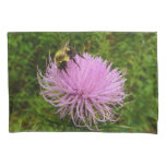 Bee on Thistle Flower Nature Pillow Case