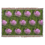 Bee on Thistle Flower Nature Throw Blanket