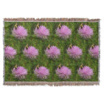 Bee on Thistle Flower Nature Throw Blanket