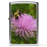 Bee on Thistle Flower Nature Zippo Lighter