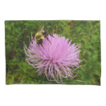 Bee on Thistle Flower Pillow Case