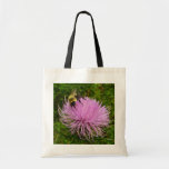 Bee on Thistle Flower Tote Bag