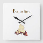 Bee On Time Square Wall Clock at Zazzle