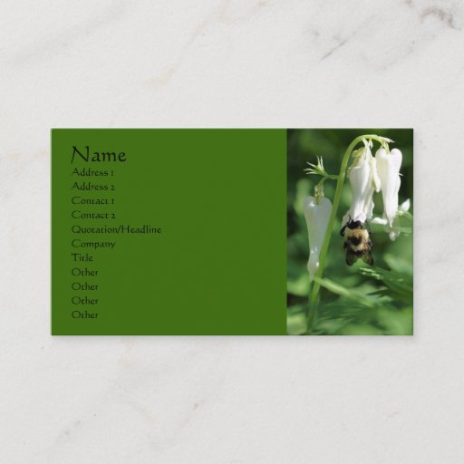 Customizable Bee On White Columbine Flower Business Card