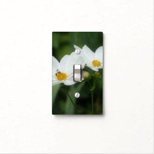 Bee On White Cosmos Flower Nature Light Switch Cover