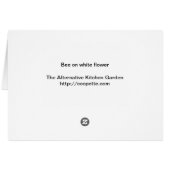 Bee on white flower cards (Back Horizontal)