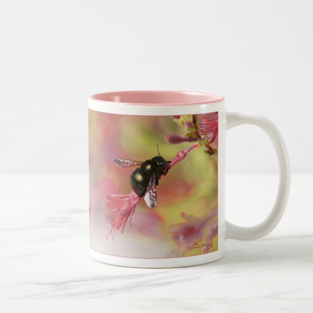 Bee on Wildflower Two-Tone Coffee Mug (Right)