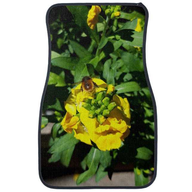 Bee on Yellow Flowers Car Floor Mat (Front)