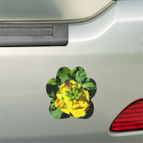 Bee on Yellow Flowers Car Magnet