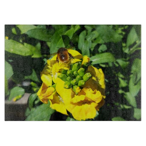 Bee on Yellow Flowers Cutting Board