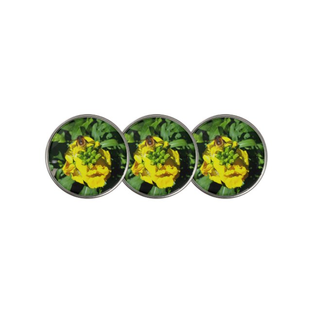 Bee on Yellow Flowers Golf Ball Marker (3 Up)
