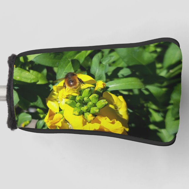 Bee on Yellow Flowers Golf Head Cover (Front)