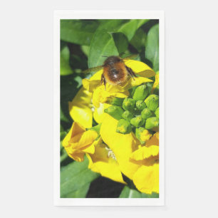 Bee on Yellow Flowers Paper Guest Towels