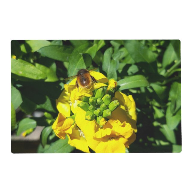 Bee on Yellow Flowers Placemat (Front)