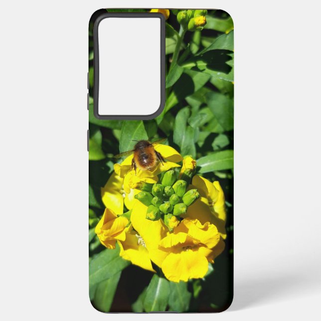 Bee on Yellow Flowers Samsung Galaxy Case (Back)