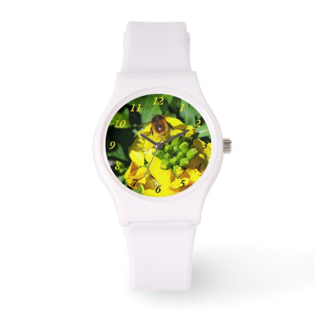 Bee on Yellow Flowers Watch (Front)
