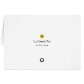 Bee on yellow sunflower pattern on purple cards (Back Horizontal)