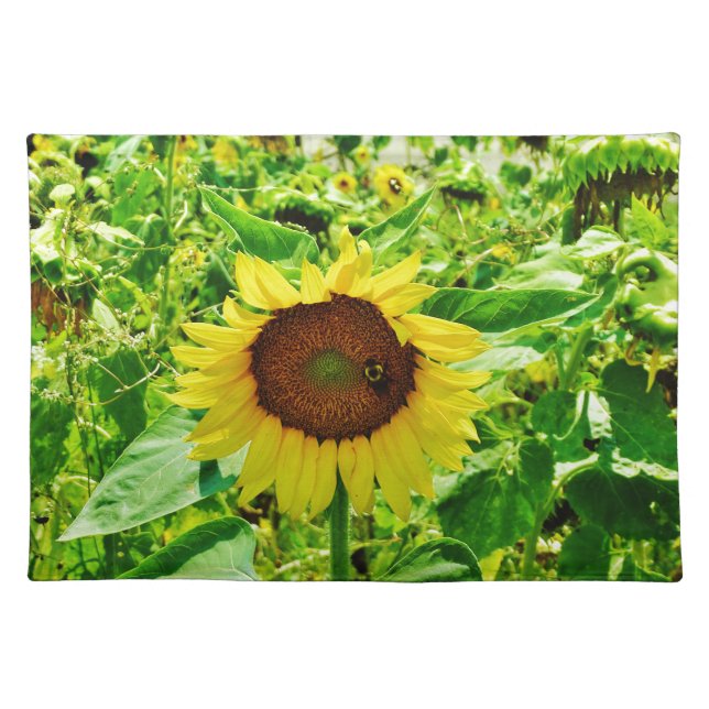 Bee on yellow Sunflower Placemat (Front)