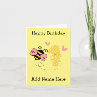 Bee One Birthday Card