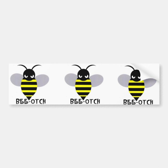 Bee-otch stickers gray wings (Front)