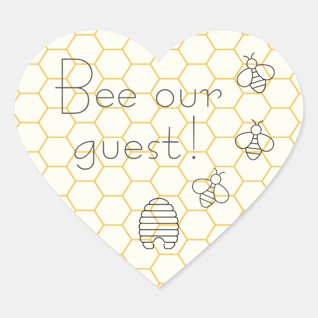 Bee Our Guest Cute Invitation Seal Party Stickers (Front)