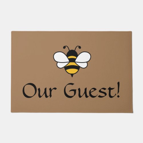 Bee our Guest with Bee image Editable Doormat