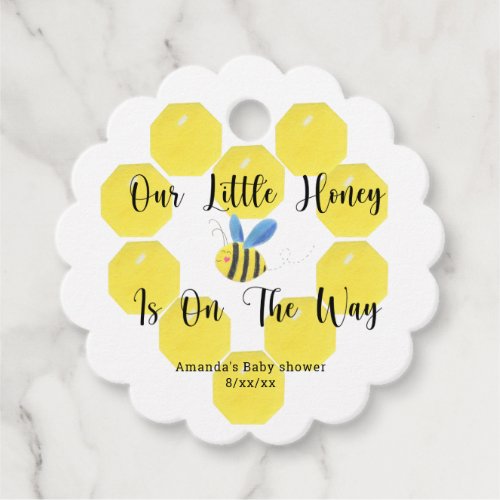 Bee Our little honey on the way Favor Tags
