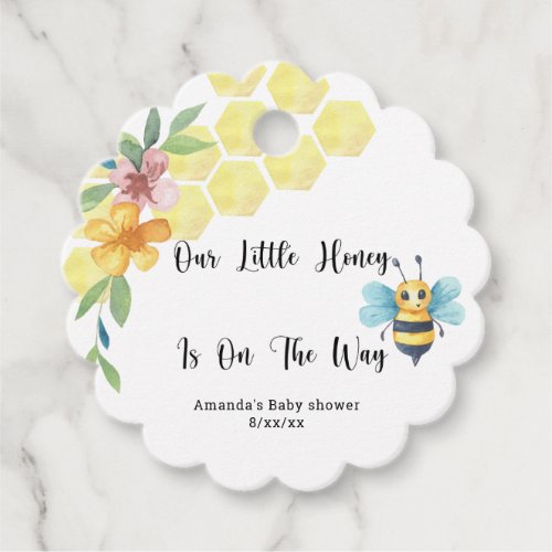 Bee Our little honey on the way Favor Tags