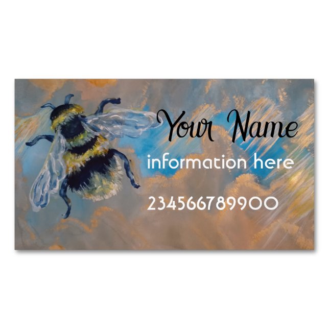 bee painting          business card magnet (Front)