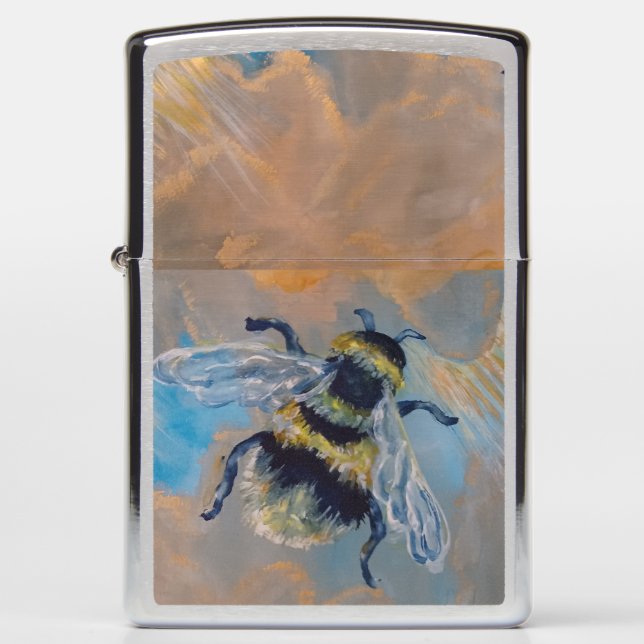 bee painting  zippo lighter (Front)