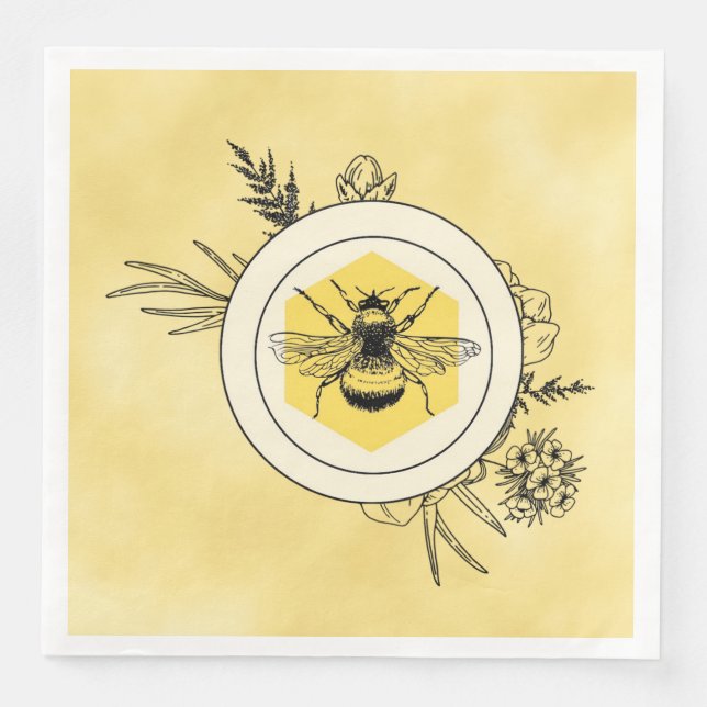 Bee Paper Dinner Napkins (Front)