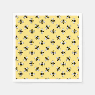 Bee Paper Napkins, Bumble Bee Baby Shower Party Napkins