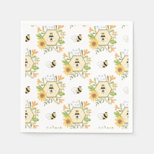 Bee Paper Napkins, Honeybee Baby Shower Party Napkins