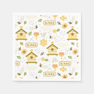 Bee Paper Napkins, Honeybee Baby Shower Party Napkins