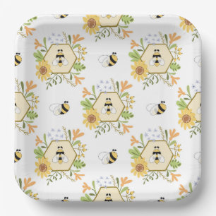 Bee Paper Plates, Bumblebee Birthday Supplies Plates