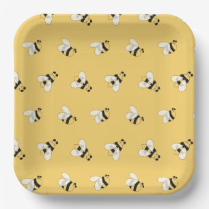 Bee Paper Plates, Garden Bee Theme Party Plates
