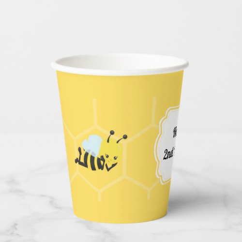 Bee Party Personalized  Paper Cups