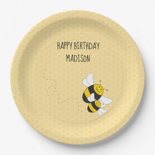 Bee party plate for bumblebee themed birthday