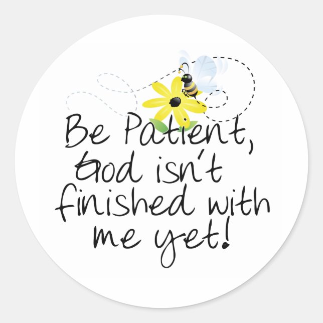 Bee Patient Classic Round Sticker (Front)