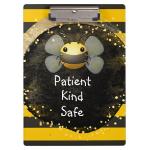 Bee Patient Kind and Safe Clipboard