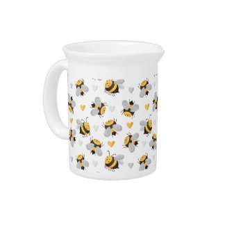 Bee Pattern Beverage Pitcher