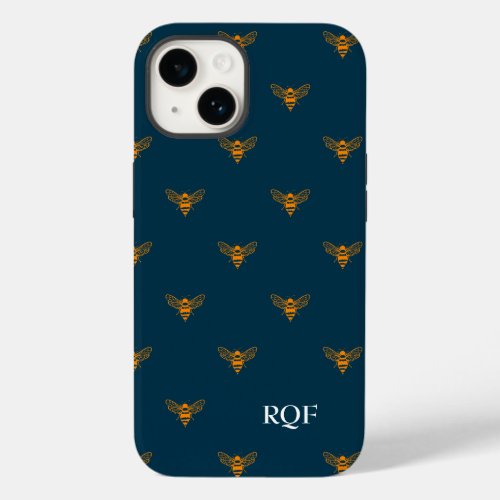 Bee Pattern Initials Monogram Case_Mate iPhone 14 Case