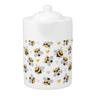 Bee Pattern Printed Teapot
