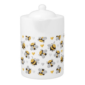 Bee Pattern Printed Teapot