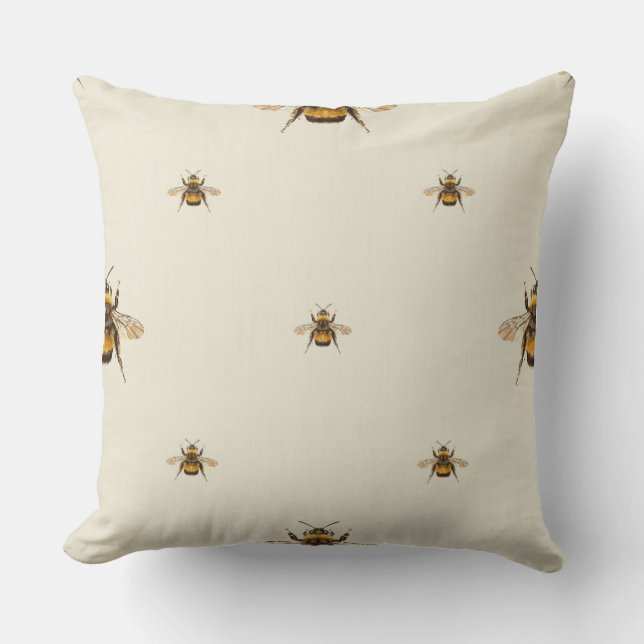 Bee Pattern Throw Pillow (Front)