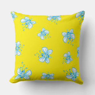 Bee Pattern Throw Pillow