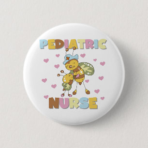 Bee Pediatric Nurse Pinback Button