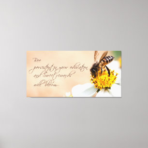 Bee Persistent in Education and Bloom Quote Photo Canvas Print